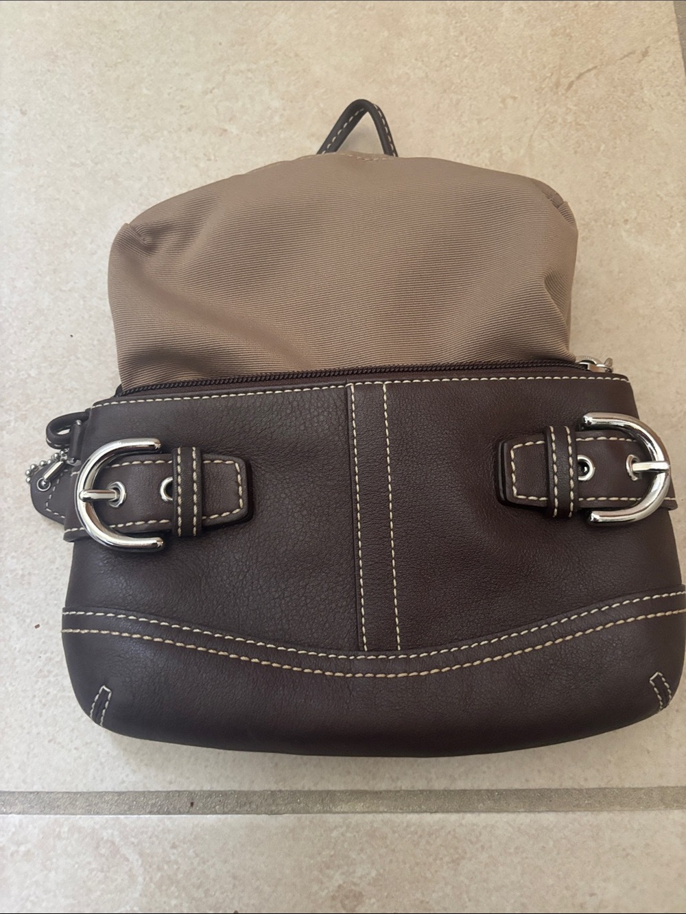 Coach Soho Dark Brown Leather Wristlet with Contrast Stitching - Picture 5 of 5